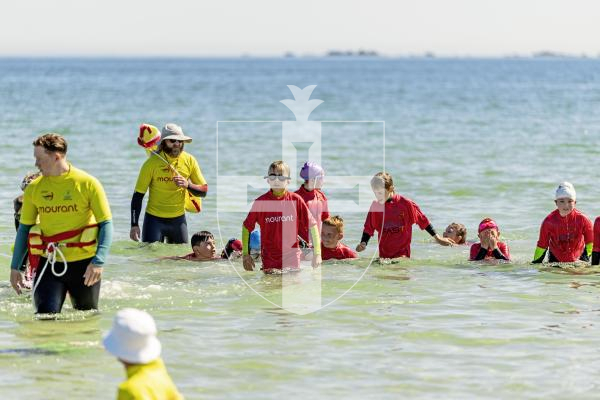 Picture by Sophie Rabey.  10-07-25.  As part of the Cultural Enrichment Programme, Guernsey Sports Commission collaborated with Education to run Water Confidence Beach Sessions for all Year 4 pupils.  Capelles enjoyed a session today on Pembroke.