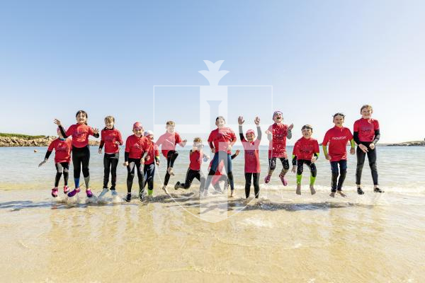 Picture by Sophie Rabey.  10-07-25.  As part of the Cultural Enrichment Programme, Guernsey Sports Commission collaborated with Education to run Water Confidence Beach Sessions for all Year 4 pupils.  Capelles enjoyed a session today on Pembroke.
