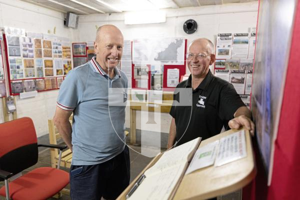 Picture by Peter Frankland. 03-07-25 Shell Shrine at Fort Hommet for En-Voyage magazine. L-R - Ian Blanchard and Andy Walker.