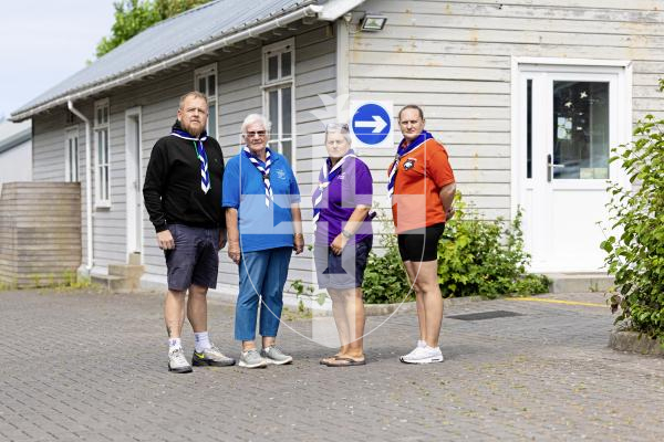 Picture by Peter Frankland. 14-07-25 The 12th Guernsey Scout Group are having to move from their building at Les Beaucamp School after more than 30 years. They are now looking for a new home. L-R - Sean Sarre, Pat Queripel, Julie Le Page and Kate Winter.