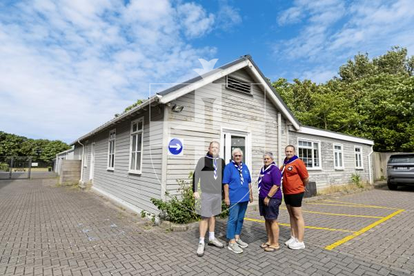 Picture by Peter Frankland. 14-07-25 The 12th Guernsey Scout Group are having to move from their building at Les Beaucamp School after more than 30 years. They are now looking for a new home. L-R - Sean Sarre, Pat Queripel, Julie Le Page and Kate Winter.
