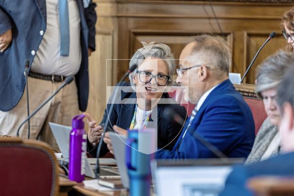 Picture by Peter Frankland. 15-07-25 Inside the States of Guernsey assembly. Generic interior pictures of the States Chamber. Royal Court. Sally Rochester and Chris Blin