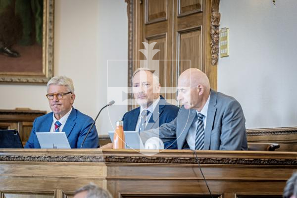 Picture by Peter Frankland. 15-07-25 Inside the States of Guernsey assembly. Generic interior pictures of the States Chamber. Royal Court. Mark Helyar, Paul Montegue and Steve Williams.