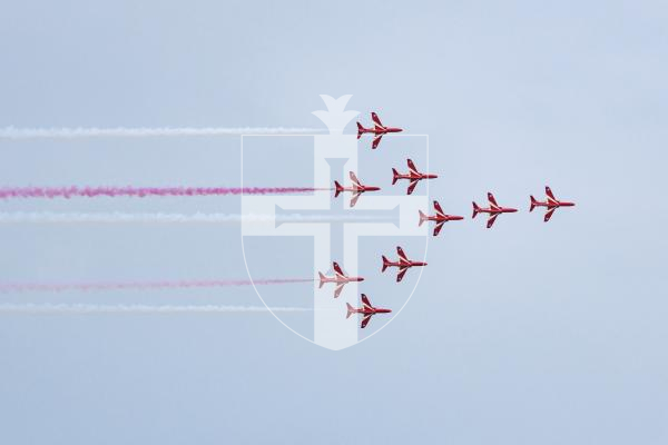 Picture by Sophie Rabey.  10-09-25.  Guernsey Battle of Britain Air Display 2025.
RAF Red Arrows.
