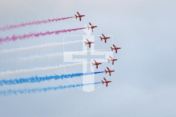 Picture by Sophie Rabey.  10-09-25.  Guernsey Battle of Britain Air Display 2025.
RAF Red Arrows.