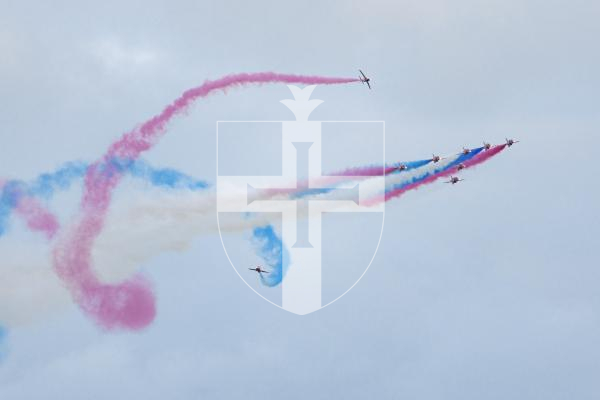 Picture by Sophie Rabey.  10-09-25.  Guernsey Battle of Britain Air Display 2025.
RAF Red Arrows.