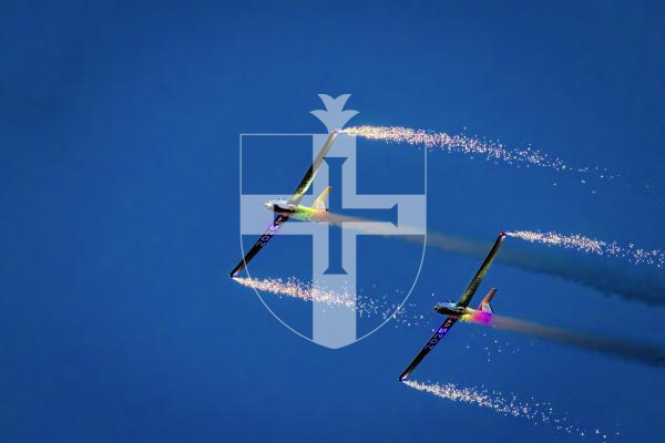 Picture by Peter Frankland. 09-09-25  Battle of Britain Air Display 2025. Air show. Airborne Pyrotechnics