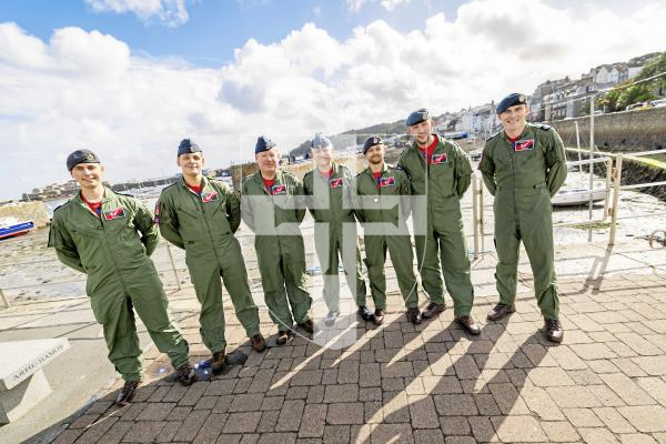 Picture by Sophie Rabey.  11-09-25.   The No. 201 Squadron RAF, the squadron affiliated with Guernsey, is over this week for events around the island.
L-R Elliot Croucher, Dan Wright, Rob McCartney, Nick Hagen, Michael Foster, Jack Partington and Jordan Gelsthorpe.