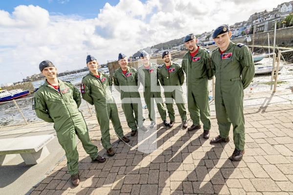 Picture by Sophie Rabey.  11-09-25.   The No. 201 Squadron RAF, the squadron affiliated with Guernsey, is over this week for events around the island.
L-R Elliot Croucher, Dan Wright, Rob McCartney, Nick Hagen, Michael Foster, Jack Partington and Jordan Gelsthorpe.