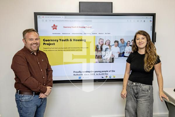Picture by Sophie Rabey.  07-10-25.  L-R Aaron Davis and Leah Mroch from Action For Children who are launching a brand new website to tackle youth homelessness and support programmes.  World Homeless Day 2025 is on Friday 10th October.