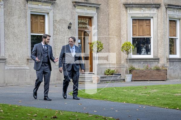 Picture by Peter Frankland. 08-10-25 L-R - John Deichler and Rick Booth are over from Guernsey County in Ohio and are planning on twinning the island with the county. They have been carrying out research at Guernsey Archives and the Priaulx Library.