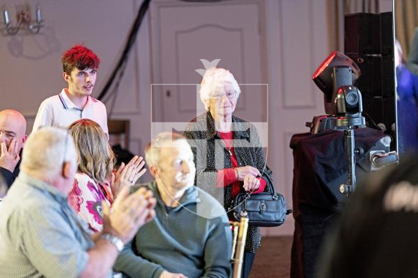 Picture by Sophie Rabey.  18-10-25.  Pride of Guernsey Awards 2025 at St Pierre Park.  Winner of Grandparent of the Year – Mary Bennalick (and grandson Zack Lanyon) with sponsor Richard Quinn - Channel Islands Co-operative Society.