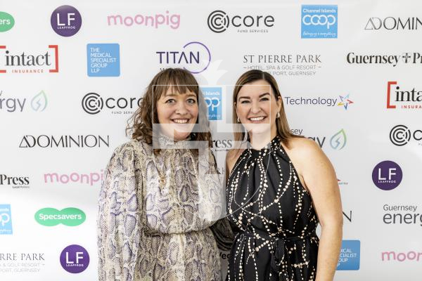 Picture by Sophie Rabey.  18-10-25.  Pride of Guernsey Awards 2025 at St Pierre Park.  Winner of Diversity & Inclusion – Anna Bowditch with Sponsor Sarah Beatty - Intact Insurance.