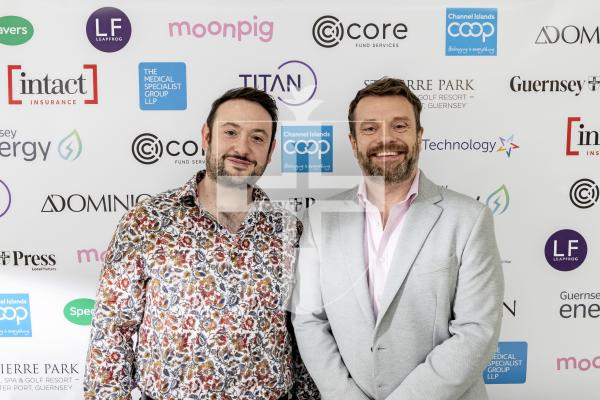 Picture by Sophie Rabey.  18-10-25.  Pride of Guernsey Awards 2025 at St Pierre Park.  Winner of Angel of the Year – Jake Williams, and sponsor - Titan Wealth.