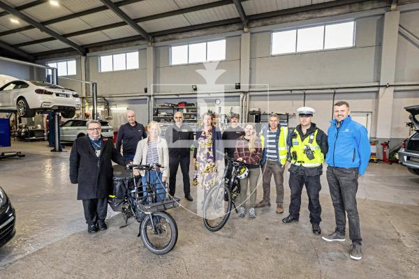 Picture by Sophie Rabey.  14-11-25.  Members of Guernsey Road Users Network gathered to raise awareness ahead of Road Safety Week that will be happening next week.  The theme for this year is 'Safe Vehicles Save Lives.'
L-R Deputy John Gollop (Living Streets), Paul Le Breton (Euromarque), Alex Costen (Health Improvement Commission), Robert Cornelius (Guernsey Motor Trade Association), Jennifer Merrett, (Guernsey Road Users Network), Matt Joyce (Wheels & Co), Holly Lindsay (Traffic and Highway Services), Paul James (Traffic and Highway Services), Mathew Du Port (Roads Policing Officer) and Matt Collas (Admiral Park Plaza Travel Plan Co-ordinator).