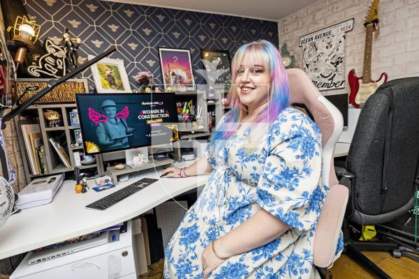 Picture by Sophie Rabey.  25-11-25.  Dominique Ogier-Keltie is a Digital artist who has done a project for Dame Kelly Holmes' Athena project which spotlights and supports women in underrepresented or male-dominated fields - her design has been for the sub-project LevitateHer.