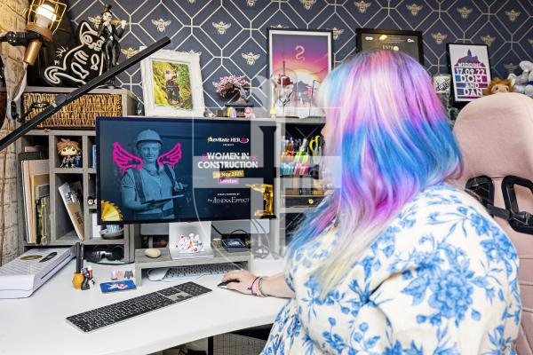 Picture by Sophie Rabey.  25-11-25.  Dominique Ogier-Keltie is a Digital artist who has done a project for Dame Kelly Holmes' Athena project which spotlights and supports women in underrepresented or male-dominated fields - her design has been for the sub-project LevitateHer.