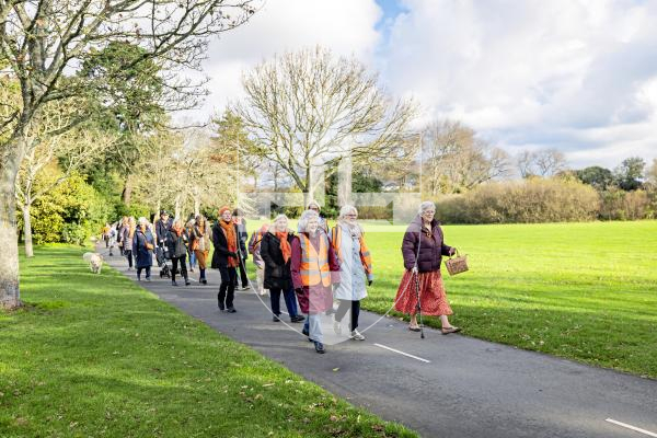 Picture by Sophie Rabey.  25-11-25.  Members of the Inner Wheel, Soroptimists and Safer walked around Saumarez Park this morning while wearing orange to support the UN 'Orange the World’ campagn to End Violence against Women and Girls.