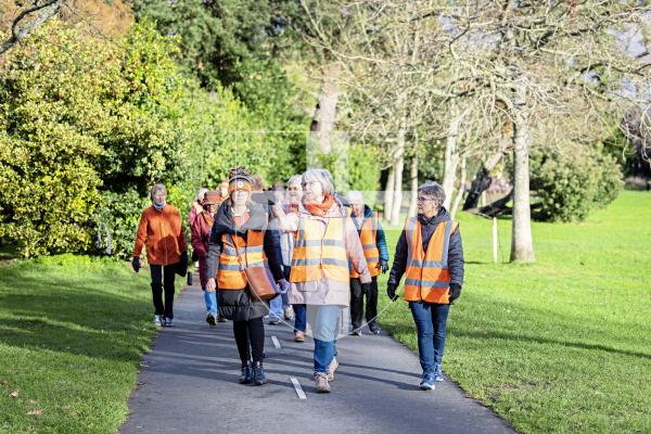 Picture by Sophie Rabey.  25-11-25.  Members of the Inner Wheel, Soroptimists and Safer walked around Saumarez Park this morning while wearing orange to support the UN 'Orange the World’ campagn to End Violence against Women and Girls.