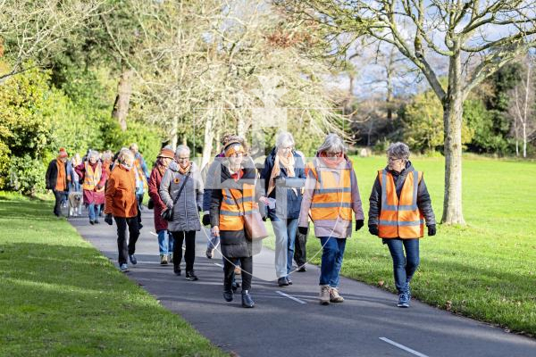 Picture by Sophie Rabey.  25-11-25.  Members of the Inner Wheel, Soroptimists and Safer walked around Saumarez Park this morning while wearing orange to support the UN 'Orange the World’ campagn to End Violence against Women and Girls.