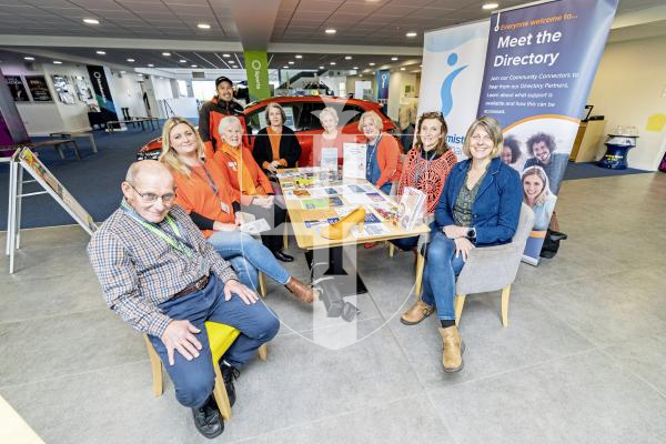 Picture by Sophie Rabey.  26-11-25.  Health Connections Talking Cafe at Beau Sejour has teamed up with Soroptimists for #OrangeWeek - a campaign shining a light on gender-based violence and this year’s focus: staying safe online.  The event was supported by The States of Guernsey Family Support Services, Beau Sejour Leisure Centre and Safer, bringing together community partners to offer information, support, and signposting services.
Freelance provided an Orange car for the stand.