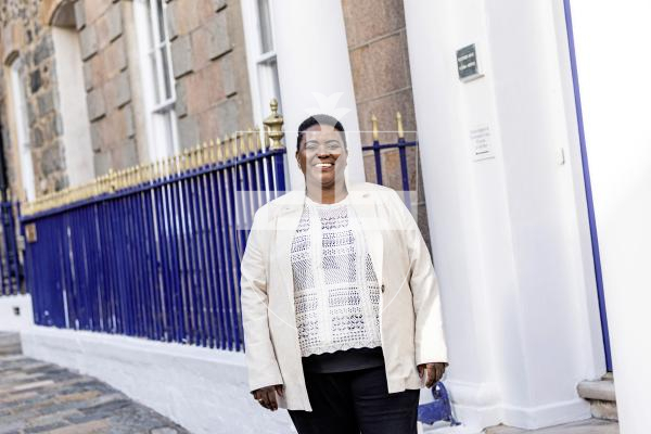 Picture by Sophie Rabey.  26-11-25.  Marianne Muduviwa has been elected as a new douzenier in St Peter Port.
Originally from Zimbabwe, she spent much of her early life in South Africa before moving to the UK in 2004 and later Guernsey in 2018. Inspired heavily by Nelson Mandela, she worked for him
on one of his legacy programmes between 1998 and 2000