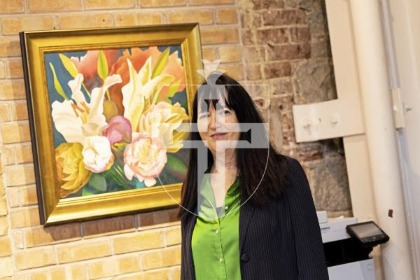 Picture by Sophie Rabey.  02-12-25.  10th Anniversary of Guernsey Art Network - exhibition at Chamber of Commerce.
Frances Lemmon