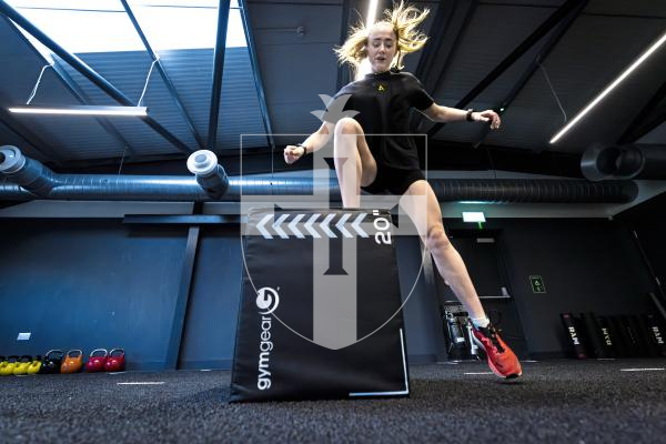 Picture by Peter Frankland. 03-12-25 Kate Collenette at Upgrade Fitness demonstrating some of the activities involved in the DEKA Strong - a no-running, full-body fitness event and competition with 10 exercise zones designed to test strength and endurance.