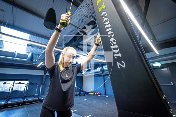 Picture by Peter Frankland. 03-12-25 Kate Collenette at Upgrade Fitness demonstrating some of the activities involved in the DEKA Strong - a no-running, full-body fitness event and competition with 10 exercise zones designed to test strength and endurance.