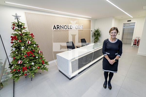 Picture by Sophie Rabey.  04-25.  Watts Property Managing Director, Jo Watts, at the newly refurbished Arnold House on St Julians Avenue.  
The story is in relation to the high demand and use of office space in St Julian's Avenue and St Peter Port.