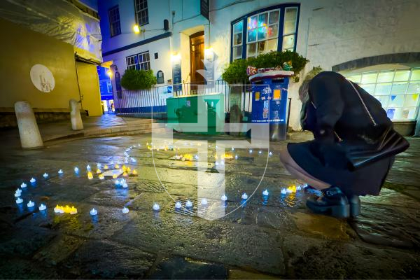 Picture by Tessa Le Gallez 04-12-25  National Grief Week, Candle Lit Heart outside the Town Church