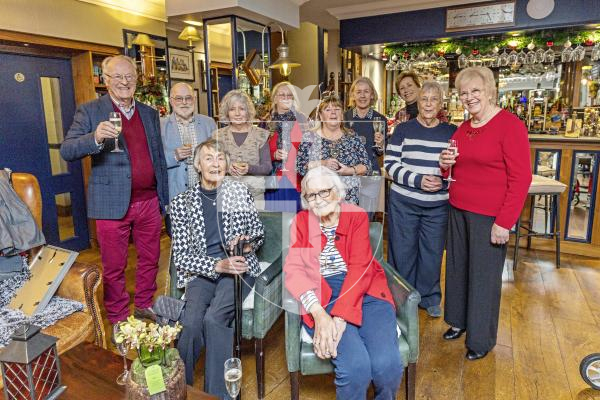 Picture by Sophie Rabeyl.  05-12-25.   Tattie Thompson (sitting down on the left) is stepping down from Plant Heritage and enjoyed a lunch at Les Rocquettes with other members of Plant Heritage.