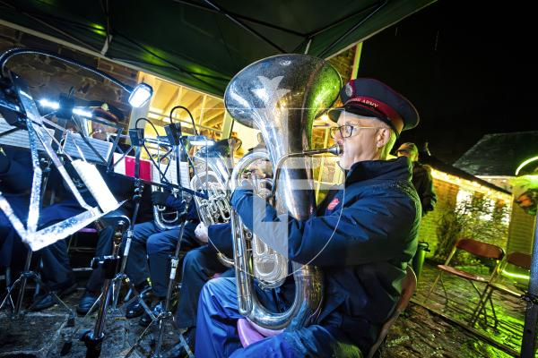 Picture by Peter Frankland. 08-12-25 Saumarez Park Courtyard Christmas event run by the National Trust. The Salvation Army band were playing Christmas carols.
