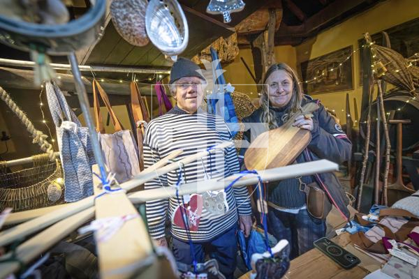 Picture by Peter Frankland. 08-12-25 Saumarez Park Courtyard Christmas event run by the National Trust. Max and Lucinda Gaudion were selling their hand made items.