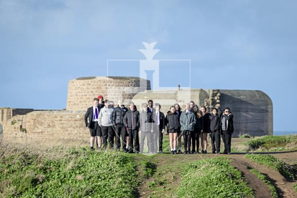Picture by Peter Frankland. 10-12-25 Visit to Fort Hommet by St Sampson's School pupils to learn about the island's history as part of theie 'conflict' topic in English.