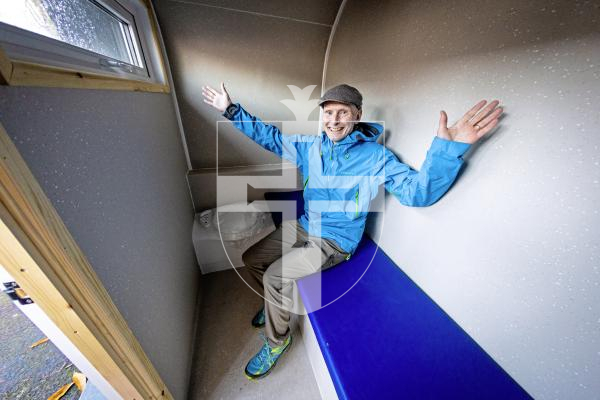 Picture by Peter Frankland. 18-11-25 Amazing Grace Spaces. Two brand new sleeping pods have arrived on site at Vale Douzaine Room. Donated by the Caritas charity the pods are for homeless people to use on a short term basis while a more permanent soloution is found.