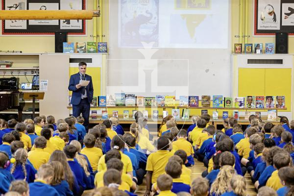 Picture by Sophie Rabey.  21-01-26.  St Martins Primary School held a special reading assembly to launch the National Year of Reading, a UK-wide campaign designed to inspire more people to make reading a regular part of their lives.
Deputy Headteacher, Mr Jonathan Lilley.
