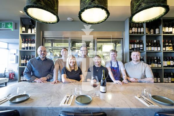 Picture by Peter Frankland. 23-01-26 Randalls bought Red, Tinto and Rouge. Photographed here in Red are L-R - Ingus Vainovskis, Operations Manager, Red, Rauls Silts, Operations Director Randalls, Lucy Hadlington, Finance Director Randalls, Matt Polli, MD of Randalls, Vicky Montgomery, HR Director Red, Will Mahy, Chef at Red and Ben Field, Restaurant Manager, Red.
