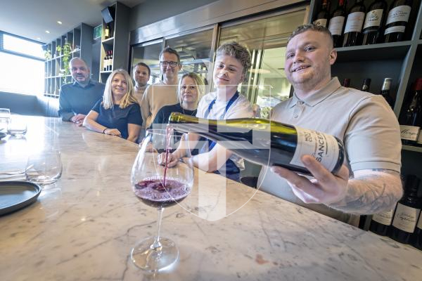 Picture by Peter Frankland. 23-01-26 Randalls bought Red, Tinto and Rouge. Photographed here in Red are L-R - Ingus Vainovskis, Operations Manager, Red, Rauls Silts, Operations Director Randalls, Lucy Hadlington, Finance Director Randalls, Matt Polli, MD of Randalls, Vicky Montgomery, HR Director Red, Will Mahy, Chef at Red and Ben Field, Restaurant Manager, Red.