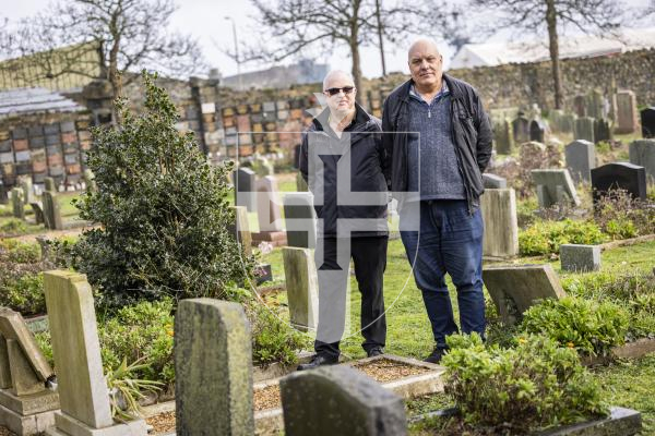 Picture by Sophie Rabey.  13-02-26.  The Constables of the Parish of St Sampson have given a 3 month notice for users of St Sampson's Church and Cemetery that they will begin works to improve the safety, facilities and ambiance of the area.
L-R Joe Abbotts and David Hannah from St Sampson's Douzaine.