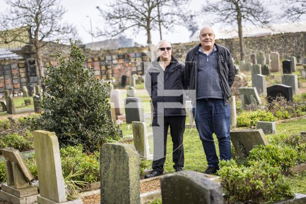 Picture by Sophie Rabey.  13-02-26.  The Constables of the Parish of St Sampson have given a 3 month notice for users of St Sampson's Church and Cemetery that they will begin works to improve the safety, facilities and ambiance of the area.
L-R Joe Abbotts and David Hannah from St Sampson's Douzaine.