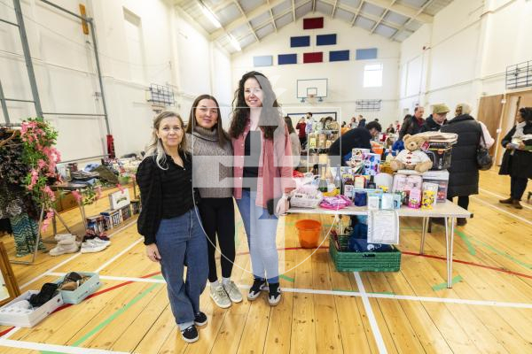 Picture by Sophie Rabey.  15-02-26.  Fundraising event at Styx Centre to raise money for vital cancer treatment.  Christine was diagnosed with Metastatic Squamous Cell Carcinoma Cancer and her family are hoping to raise around £12,000 for her treatment.
L-R Event organiser Louise Borselli and Christine's family Chelsea Hutton and Stephanie Morgan.