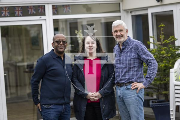 Picture by Sophie Rabey.  17-02-26.  The Guernsey Cheshire Home are launching an appeal to find a new site for a purpose-built Cheshire Home. 
L-R Nehemiah Nyatang (Clinical Lead), Mary Ellen Carter (Manager) and Rob Shepherd (Chairman).