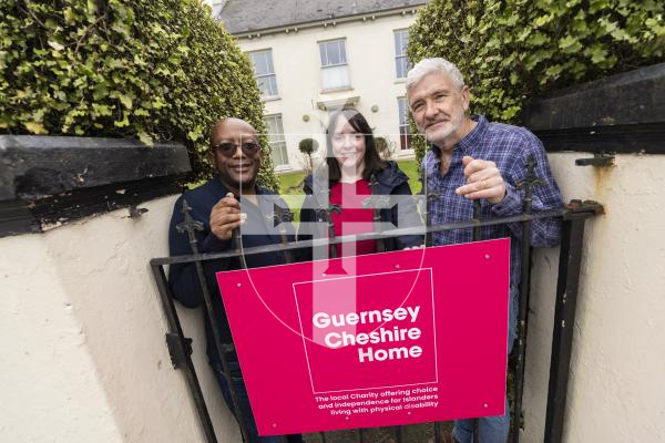 Picture by Sophie Rabey.  17-02-26.  The Guernsey Cheshire Home are launching an appeal to find a new site for a purpose-built Cheshire Home. 
L-R Nehemiah Nyatang (Clinical Lead), Mary Ellen Carter (Manager) and Rob Shepherd (Chairman).