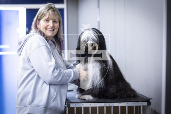 Picture by Peter Frankland. 22-02-26 Guernsey Kennel Club Dog Show at Beau Sejour. Chrissy Le Moignan with her Tibetan Terrier, Mika.