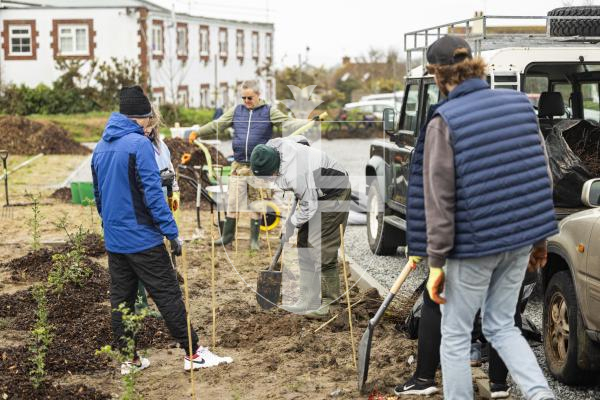 Picture by Sophie Rabey.  23-02-26.  Trees for Life held a tree planting session at at Styx Centre car park in St Peters.  Volunteers from OGH, J.P. Morgan and Julius Baer helped with the planting.
Andy McCutcheon giving a demonstration.