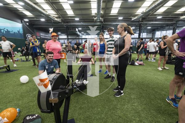Picture by Sophie Rabey.  01-03-26.  2026 Rowathon at Aztech, raising funds for MS Society Guernsey.
St Sampsons High School put in three teams for the Rowathon. (Megan Davies rowing)