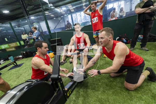 Picture by Sophie Rabey.  01-03-26.  2026 Rowathon at Aztech, raising funds for MS Society Guernsey.
Dave Hall rowing in one of the Guernsey Fire and Rescue Service teams.