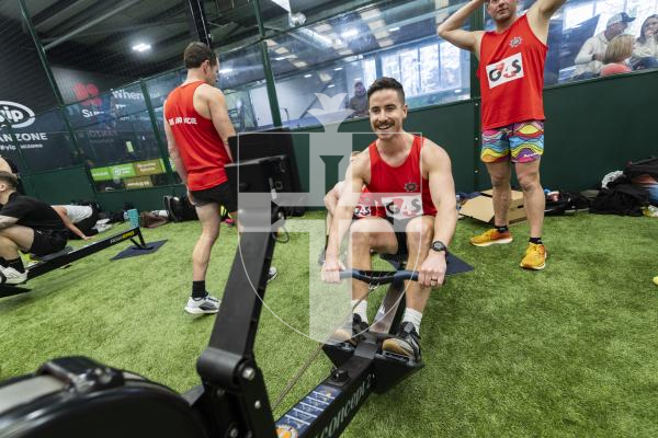 Picture by Sophie Rabey.  01-03-26.  2026 Rowathon at Aztech, raising funds for MS Society Guernsey.
Dave Hall rowing in one of the Guernsey Fire and Rescue Service teams.