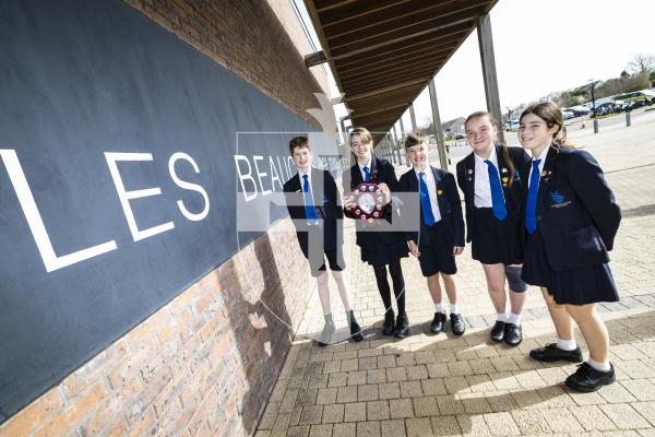 Picture by Peter Frankland. 05-03-26 Winners of the Yr 8 De Putron Challenge was Beaucamp School. L-R - (front) Ethan Cullwick, 13, Orla Chilton, 13, Will Curtis, 12, Evie Collis, 13 and Elvie Lawson, 13.